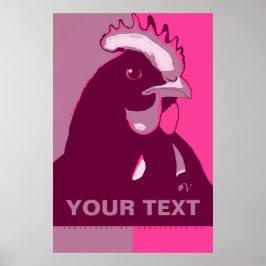 PERSONALIZE O Poster de frango Pop de camo rosa pa