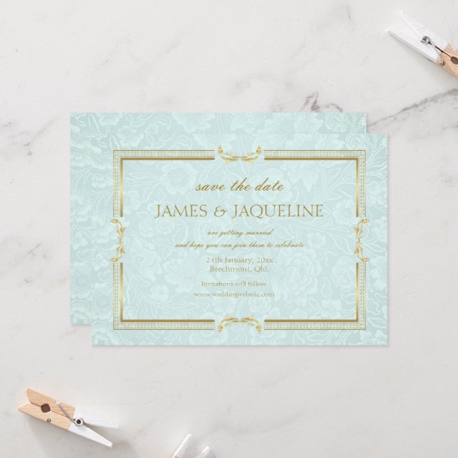 Personalize o Save the Date de Casamento Aquarela  (Frente/Verso In Situ)