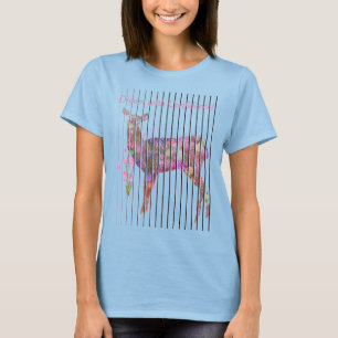Personalize o sonho com cervo, flores e camiseta