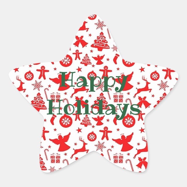 Personalize os adesivos de anjo dos HOLIDAYS FELIZ (Frente)