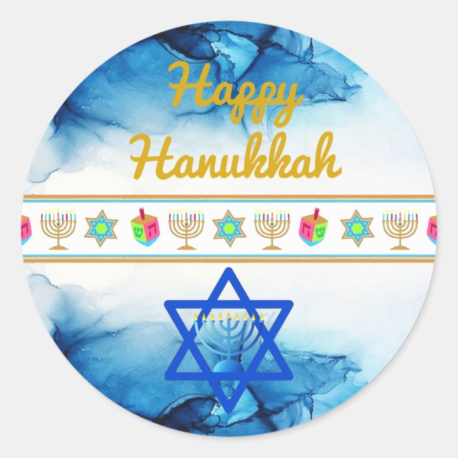 Personalize os adesivos HELY HANUKKAH Gift Holiday (Frente)