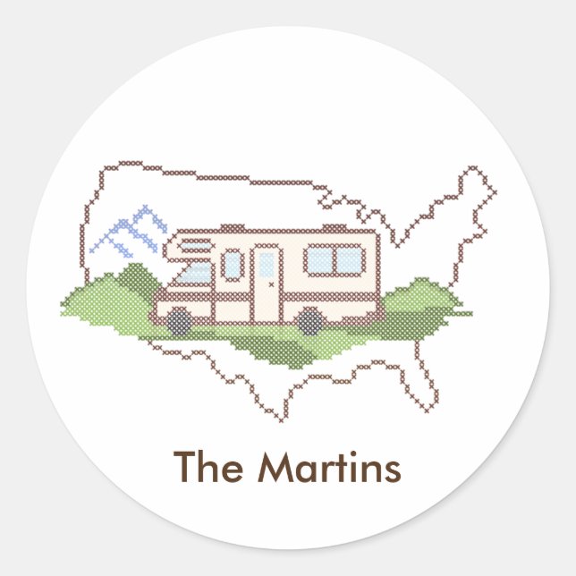 Personalize os adesivos USA da sua viagem rodoviár (Frente)