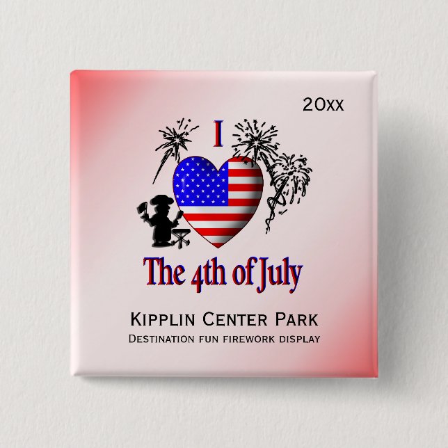 Personalize Pins de Negócios 4 de Julho (Frente)