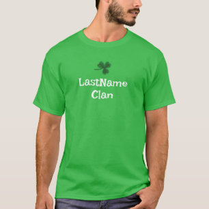 Personalize seu camiseta irlandês Clan Shamrock -