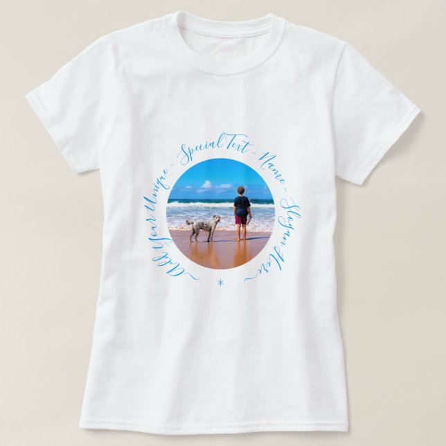 Personalize seu presente de camiseta fotográfica c (Frente do Design)