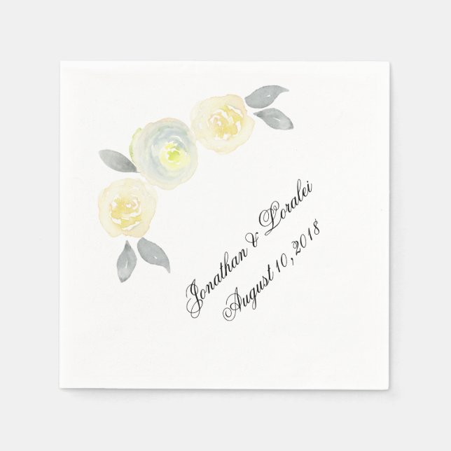 Personalize seus guardanapos de casamento Amarelo  (Frente)