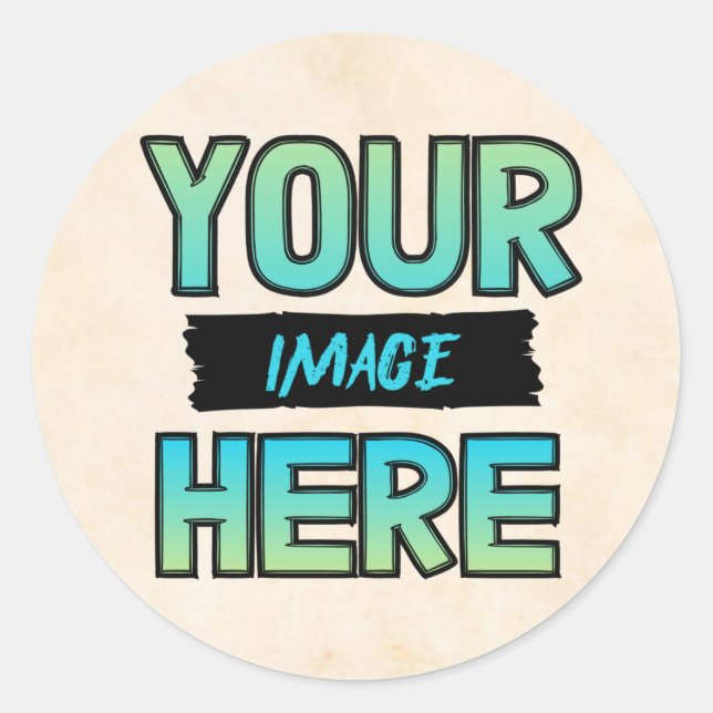 Personalize seus próprios adesivos redondos clássi (Frente)