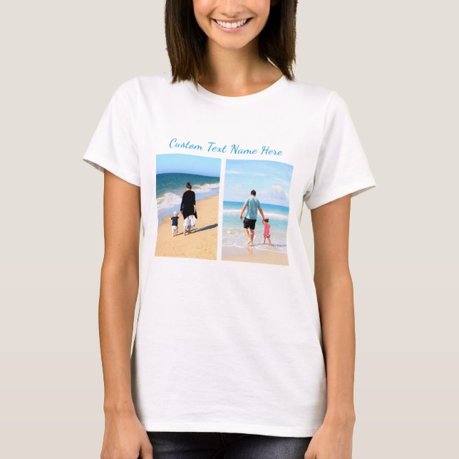 Personalize sua camisa de colagem de fotos com nom (Frente)