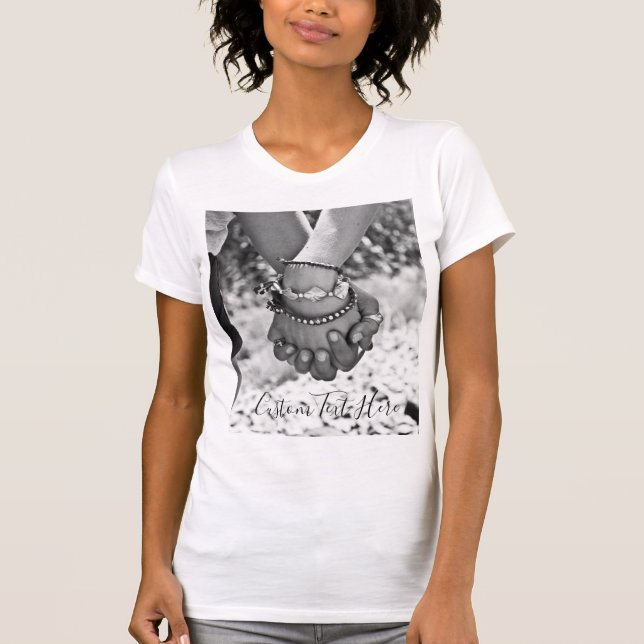Personalize sua camisa fotográfica com texto (Frente)