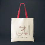 Personalize sua própria bolsa de tote de casamento<br><div class="desc">Adicione facilmente seus próprios nomes,  iniciais e data de casamento a esta mala de tote de casamento. Perfeito para chás de panela para presentes e decorações. As noivas adorarão encher todo o seu plano de casamento nesta mala de tote de casamento personalizada.</div>