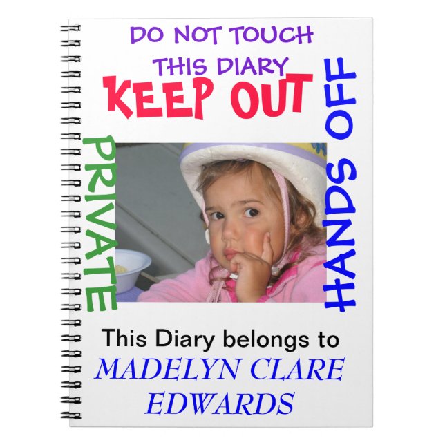 Personalize um diário do caderno para sua menina (Frente)