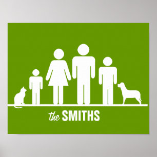 Personalize um poster da família de quatro pessoa