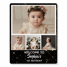 Personalized 1st Birthday Photo Display Sign