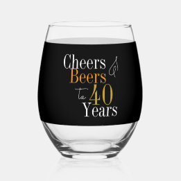 Personalized 40th Birthday Cheers Beers Black Gold