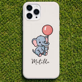 Personalized Adorable Elephant with Balloon Phone