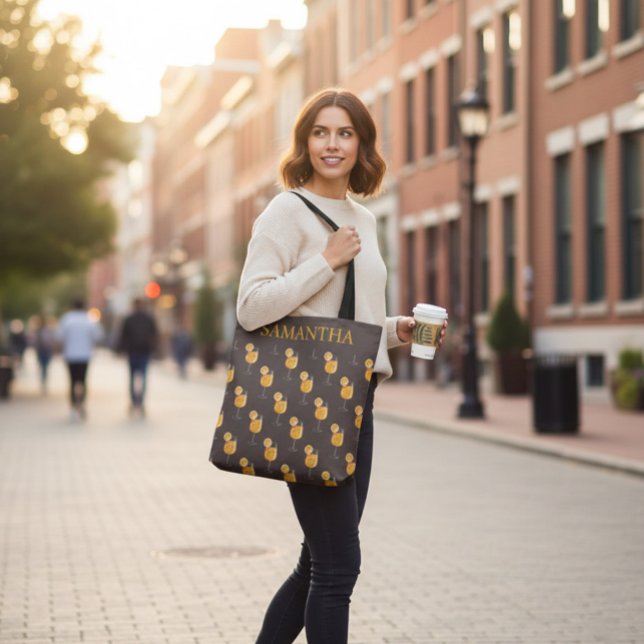 Personalized Aperol Spritz Cocktail Tote Bag (Criador carregado)