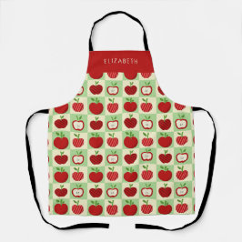 Personalized Apple Pattern Check Cozy Teacher
