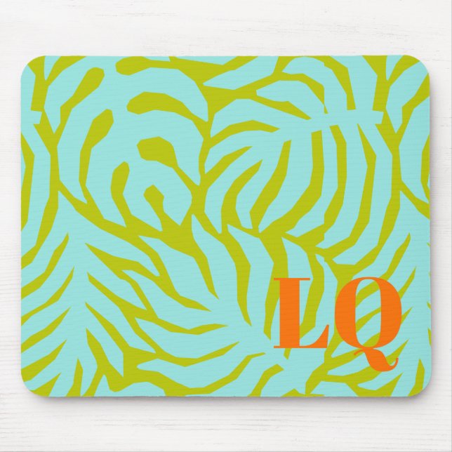 Personalized Aqua Palm Leaf Mouse Pad (Frente)
