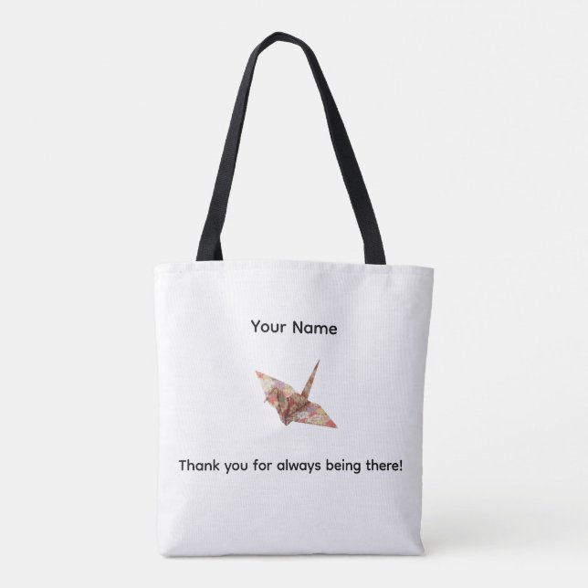 Personalized Arigatou Tote Bag | Custom Name & Mes (Verso)