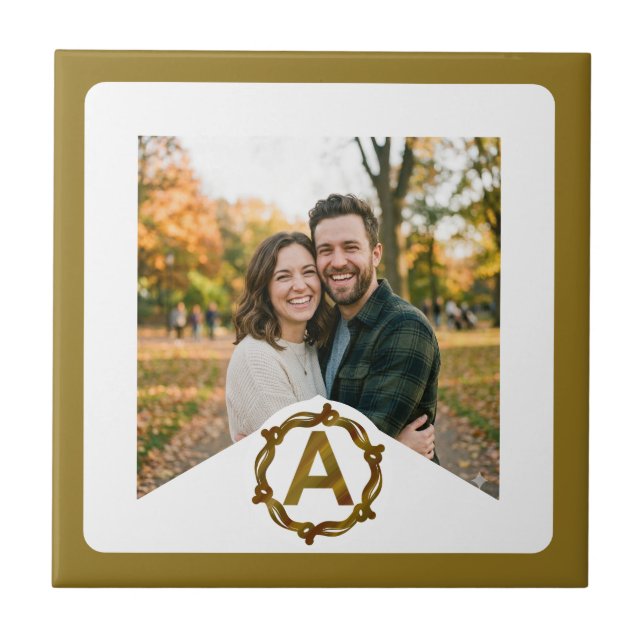 Personalized Artisan Monogram A | Wood Frame (Frente)