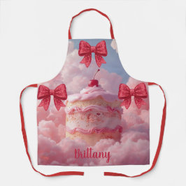 Personalized Birthday Cake Pink Heart Bow Coquette