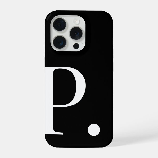Personalized Black Initial Letter Phone Case (Verso)