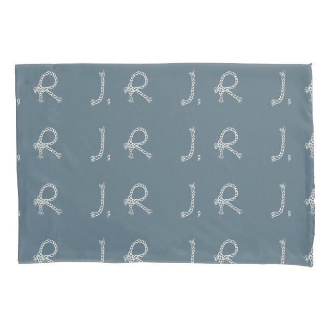 Personalized Blue White Rope Knot Monogram Nautica (Frente)