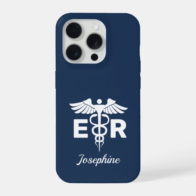 Personalized Caduceus Phone Case Gift for ER Nurse (Verso)
