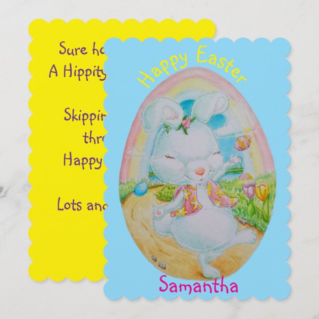 PERSONALIZED CHILDREN'S EASTER GREETING CARD  (Frente/Verso)