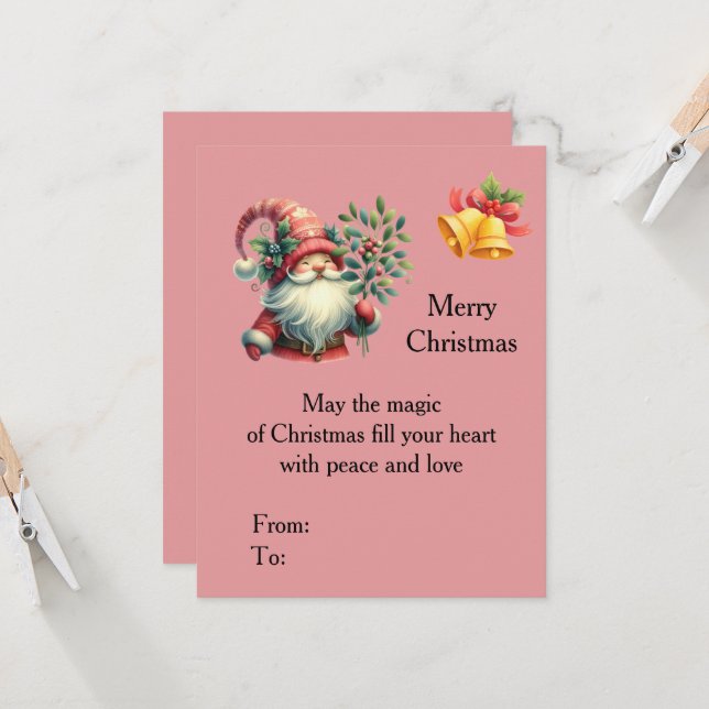 Personalized Christmas Card with Santa Claus (Frente/Verso In Situ)