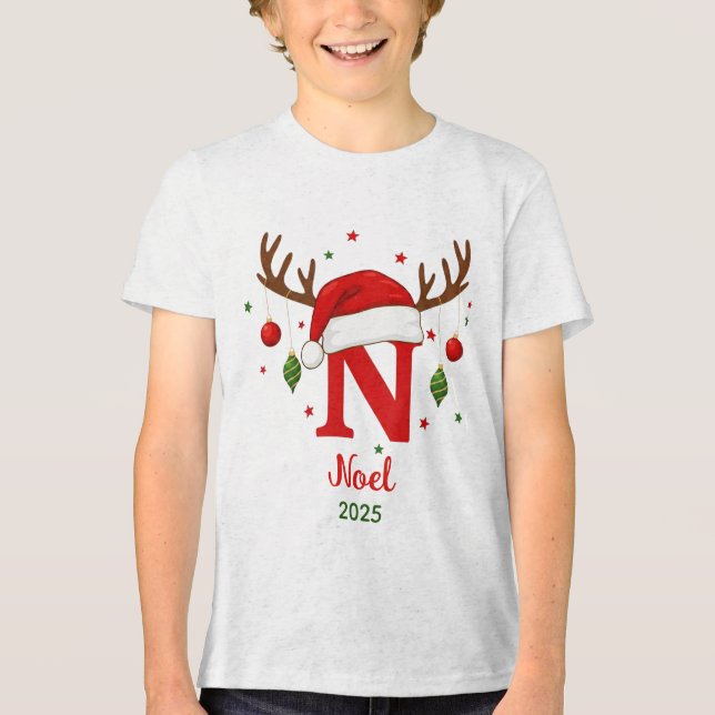 Personalized Christmas Monogram N Santa Hat (Frente)