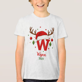 Personalized Christmas Monogram W Santa Hat
