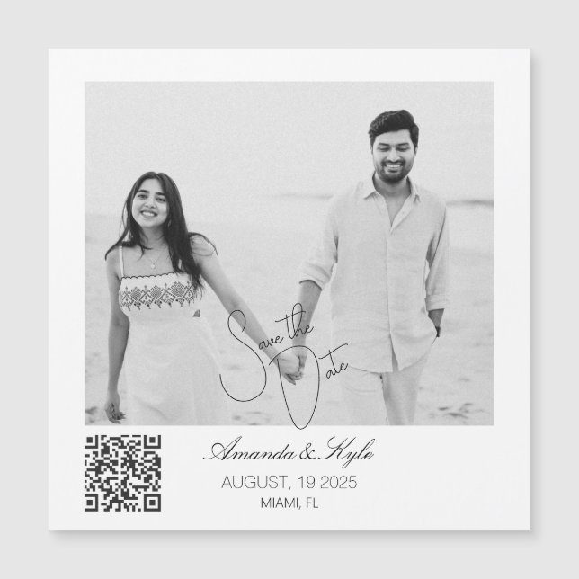 Personalized Custom Photo Save the Date magnet (Frente)