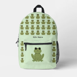 Personalized Cute Green Frog Pattern Name