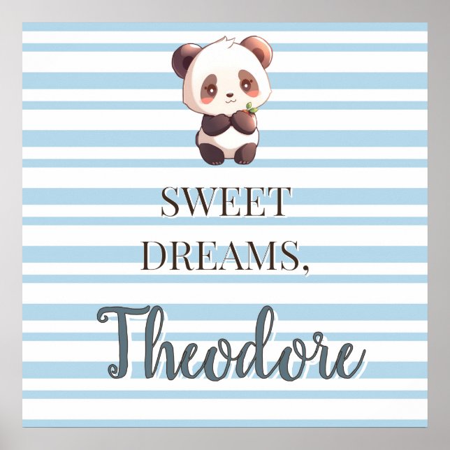 Personalized Cute Panda Sweet Dreams Poster (Frente)