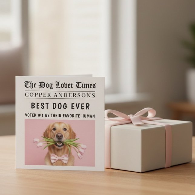 Personalized Dog Card | Best Dog Ever Newspaper  (Criador carregado)