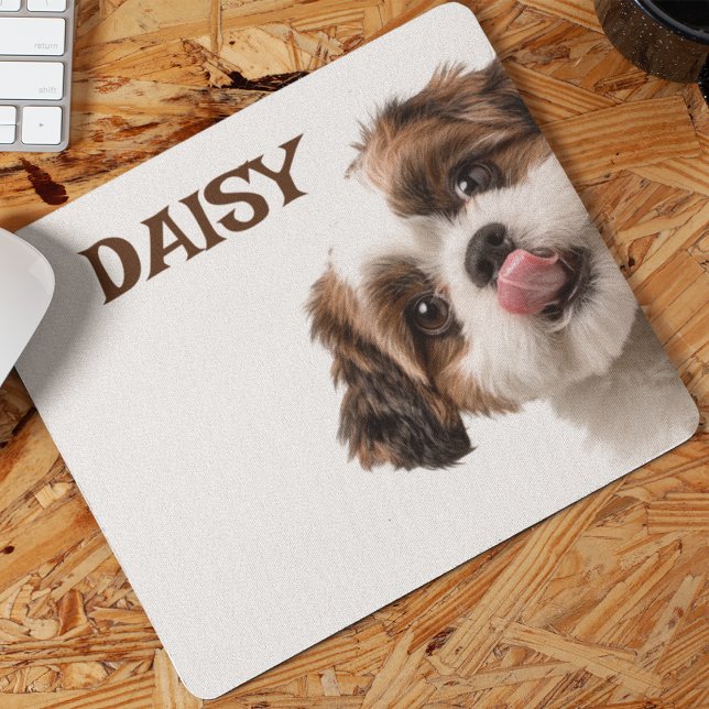 Personalized Dog Photo & Name Mouse Pad (Criador carregado)