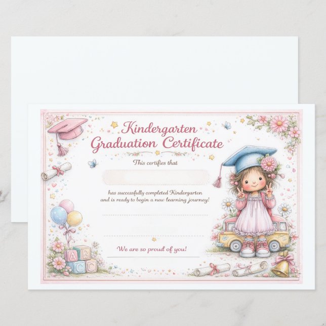 Personalized Early Learning Graduation Certificate (Frente/Verso)
