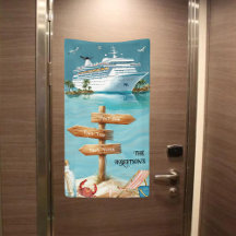 Personalized Family 3Ports Sign Cruise Door Banner