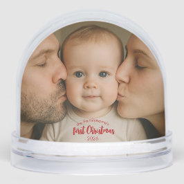 Personalized First Christmas Photo Snow Globe