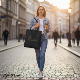 Personalized Floral Name Tote Bag for Everyday Use