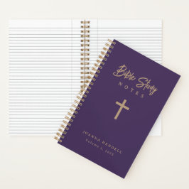 Personalized Gold Script Purple Bible Study