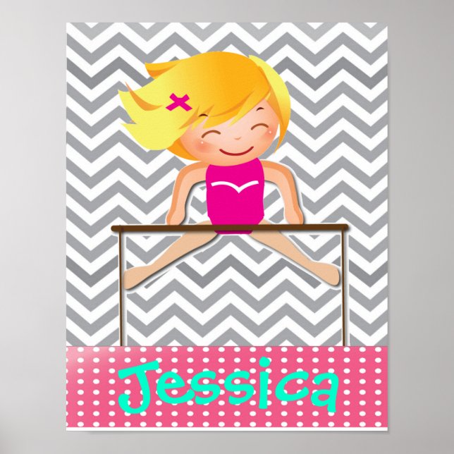 Personalized Gymnastics Girl Bar Poster (Frente)