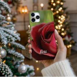 Personalized High-Poly Rose In Bloom Phone Case