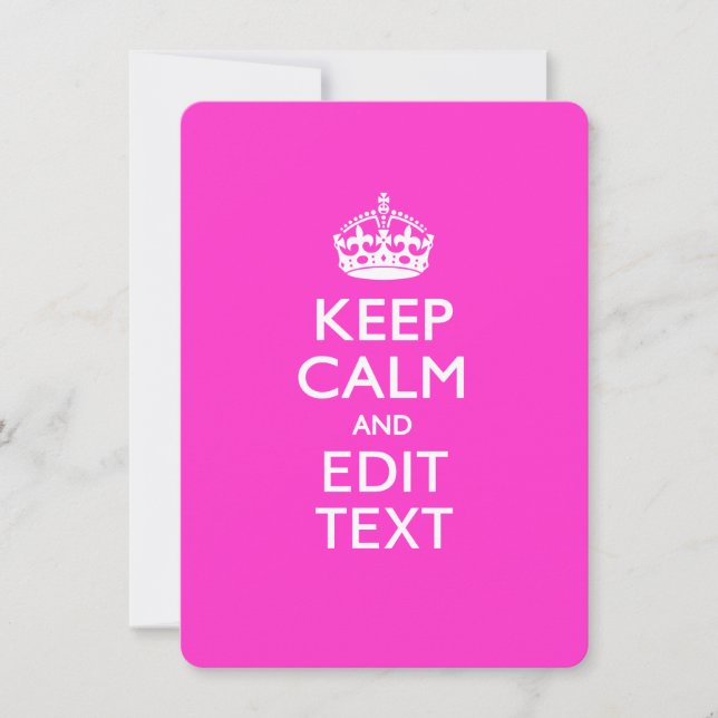 Personalized KEEP CALM AND Edit Text on Pink (Frente)