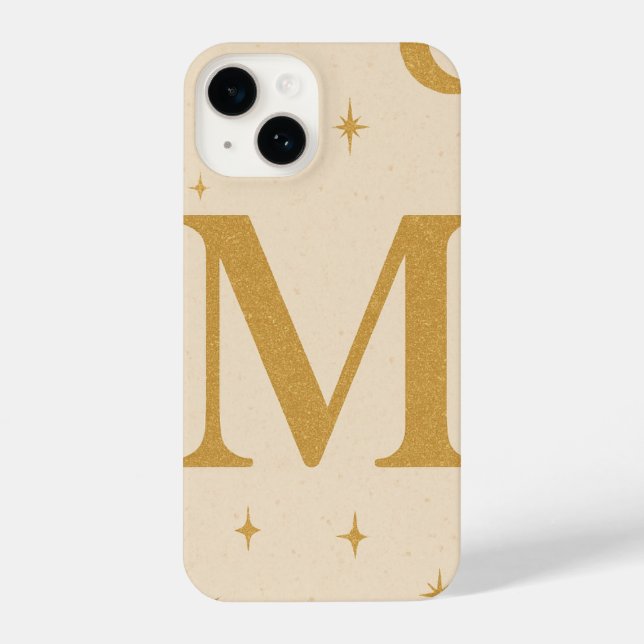 Personalized M Initial Star Phone Case – Cute Whit (Verso)