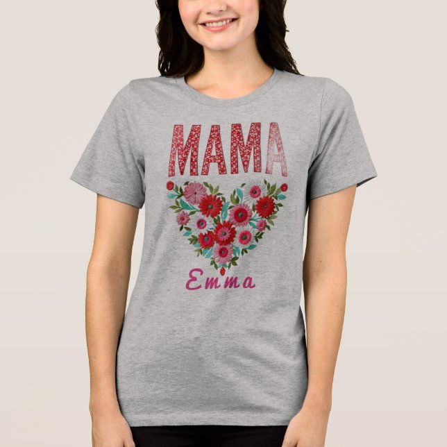 Personalized Mama Heart Floral Custom Gift (Frente)