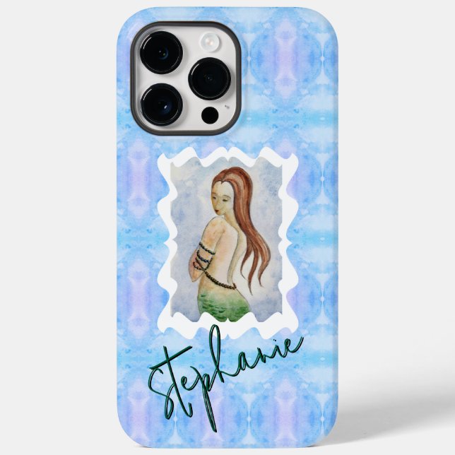 Personalized Mermaid Watercolor Original Art (Verso)