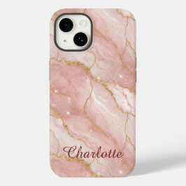 Personalized Modern Rose Quartz Marble Gold