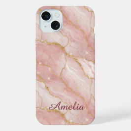 Personalized Modern Rose Quartz Marble Gold
